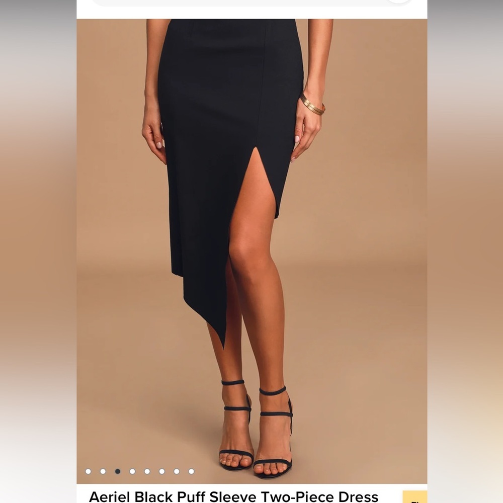 Aeriel Black Puff Sleeve Two-Piece Dress LULUS/ELLIATT - Picture 3 of 8